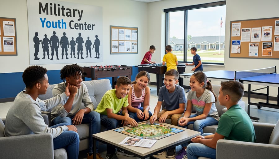 Children participating in a youth program crafting activity with a mentor